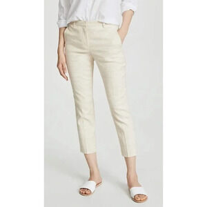 THEORY Tailor Ankle Trouser Sharkskin Crunch Linen Blend Net-A-Porter 4 $395